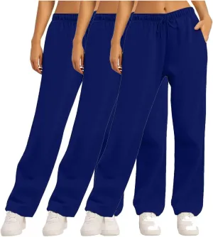 3 Pcs Womens Sweatpants High Waisted Workout Jogger Pants Cinch Bottom Baggy Sweatpant Trendy Y2k Solid Lounge Pants