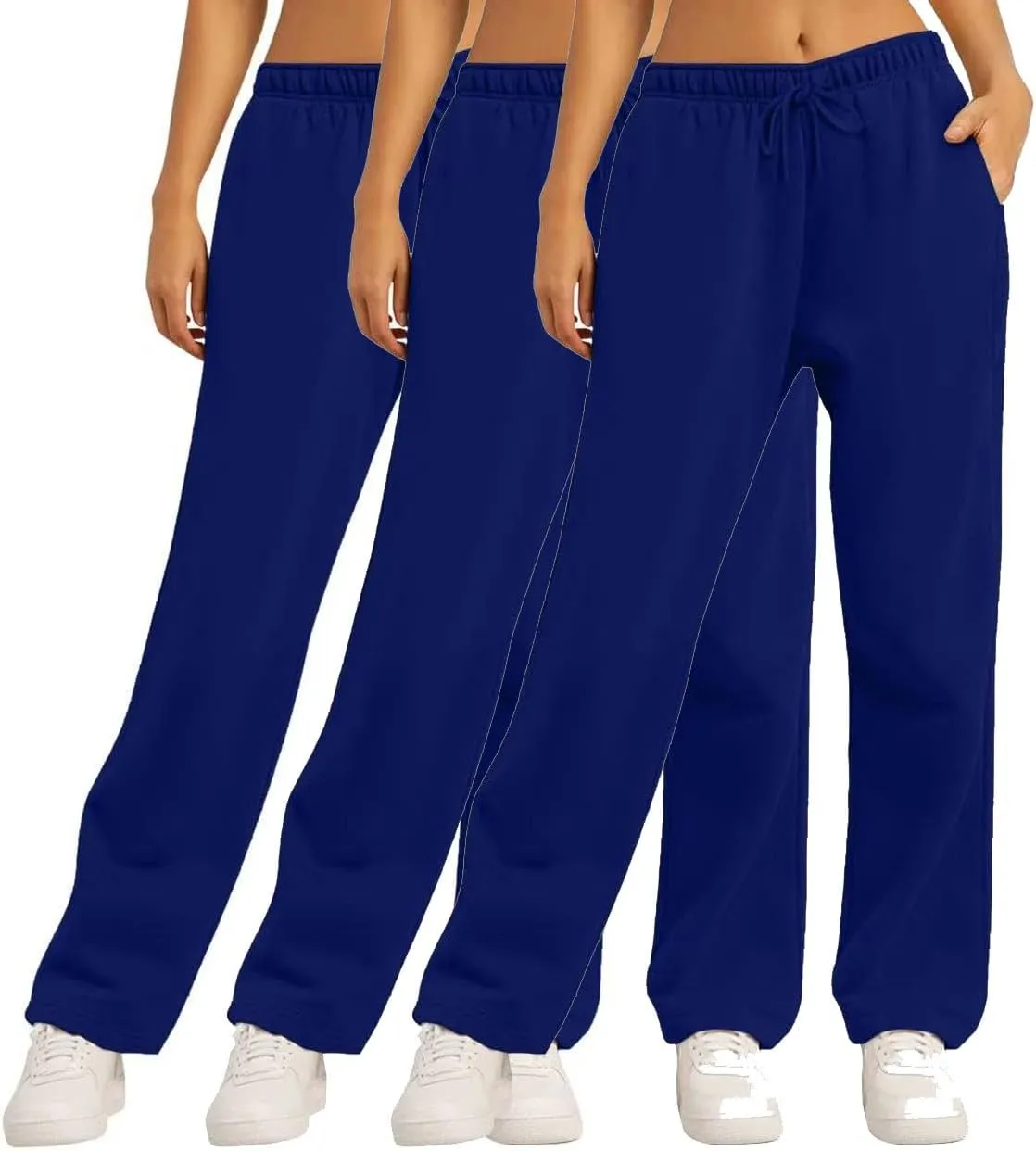 3 Pcs Womens Sweatpants High Waisted Workout Jogger Pants Cinch Bottom Baggy Sweatpant Trendy Y2k Solid Lounge Pants