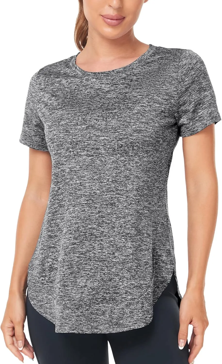 Absttith Women's Short Sleeve Workout Shirts Athletic Casual Tops Quick Dry Gym Soprt Tee Side Split