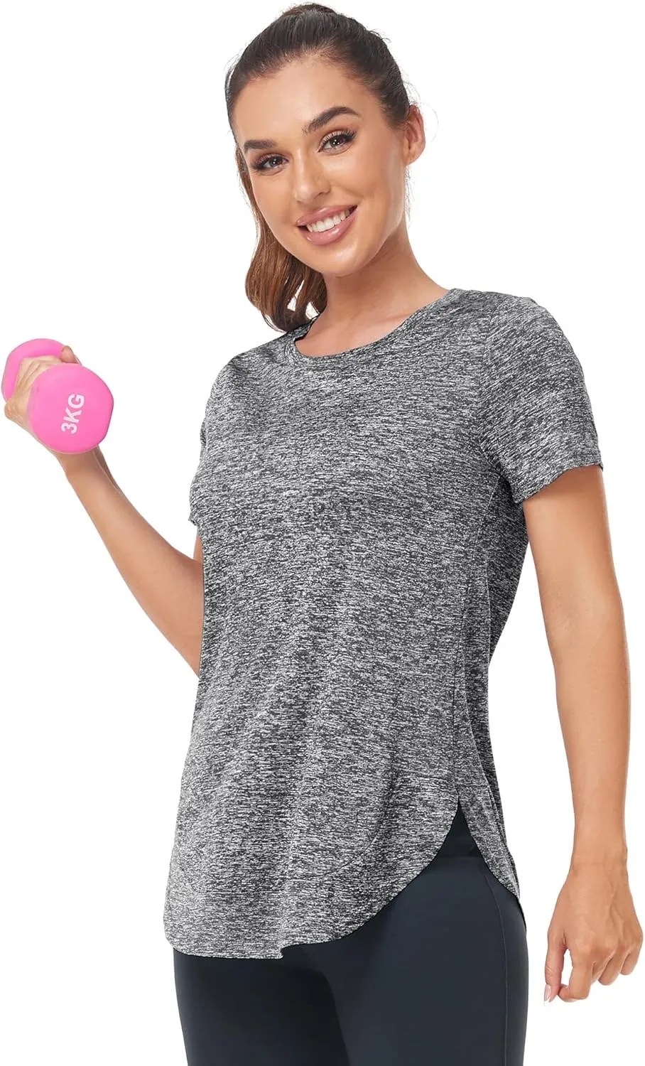 Absttith Women's Short Sleeve Workout Shirts Athletic Casual Tops Quick Dry Gym Soprt Tee Side Split