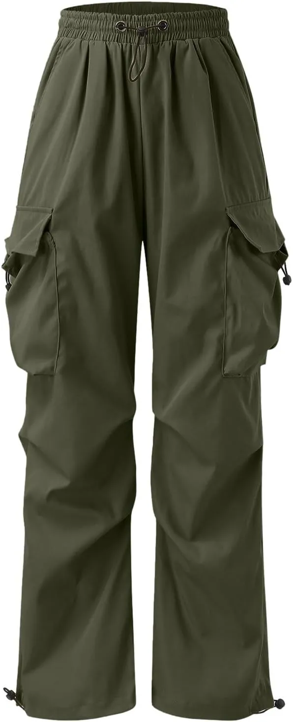Alalaso Mens Baggy Cargo Pants Parachute Pants Causal Loose Fit Joggers Trendy Harem Pants Hip Hop Streetwear with Pockets