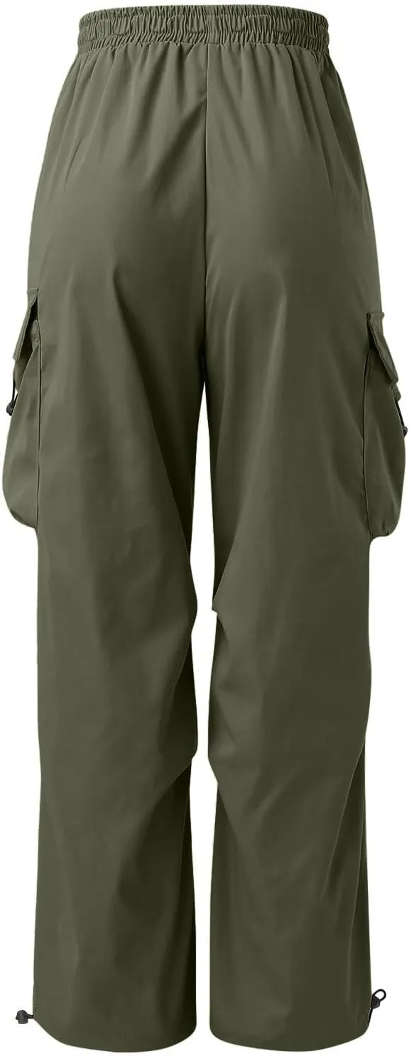 Alalaso Mens Baggy Cargo Pants Parachute Pants Causal Loose Fit Joggers Trendy Harem Pants Hip Hop Streetwear with Pockets