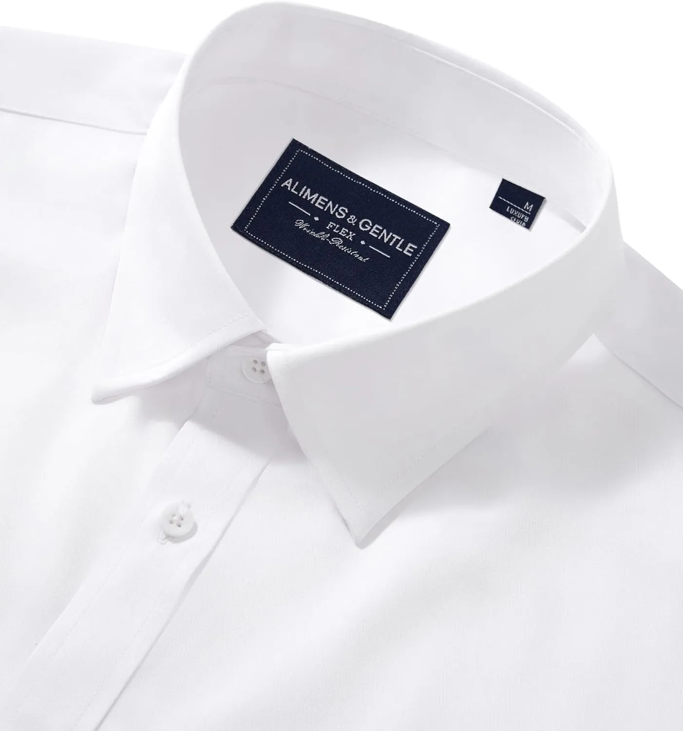 Alimens & Gentle Men's Dress Shirts Transitional Weather Long Sleeve Stretch Wrinkle-Free Button Down Top