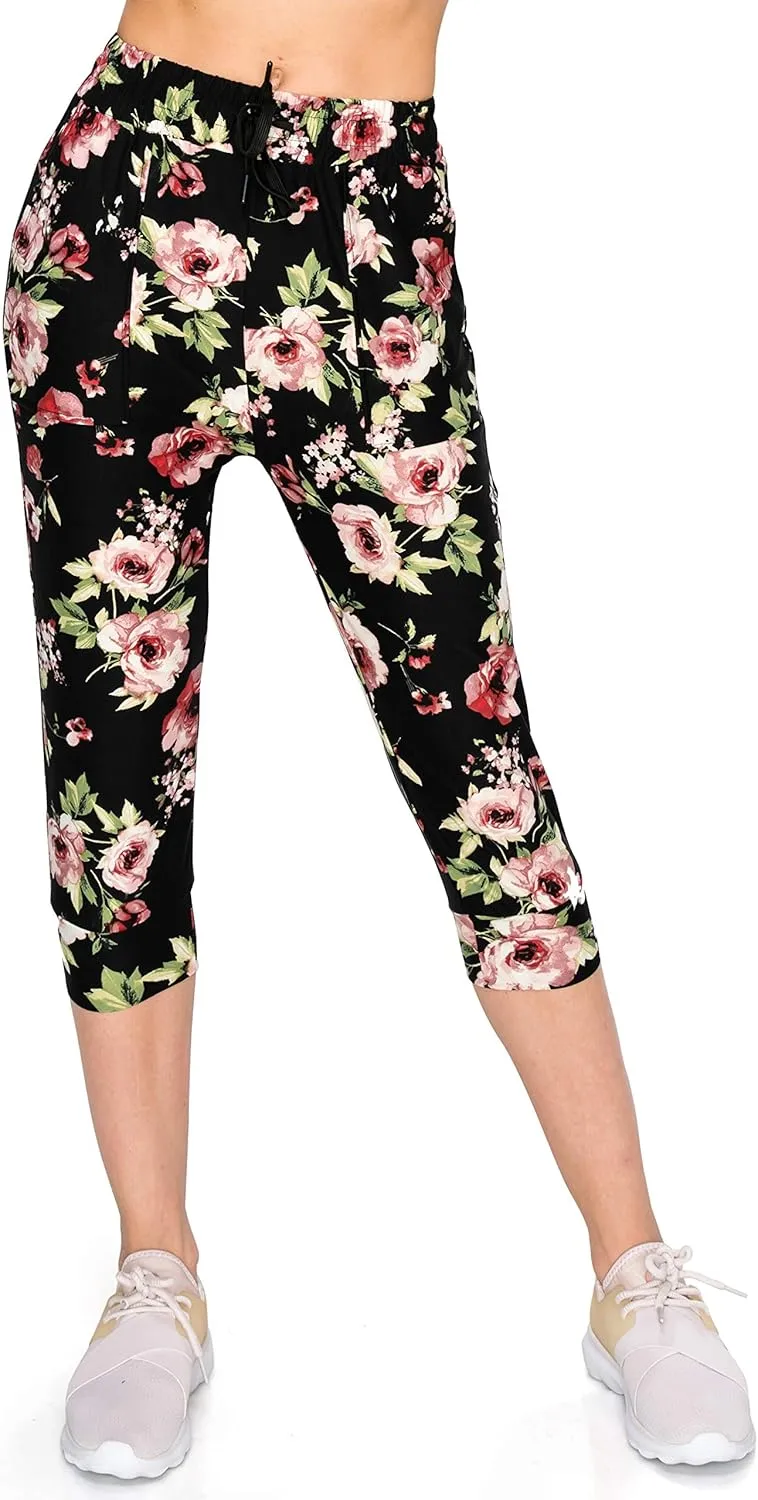 ALWAYS Women's Capri Jogger Sweatpants - Premium Soft Stretch Lightweight Pants with Pork Chop Pockets