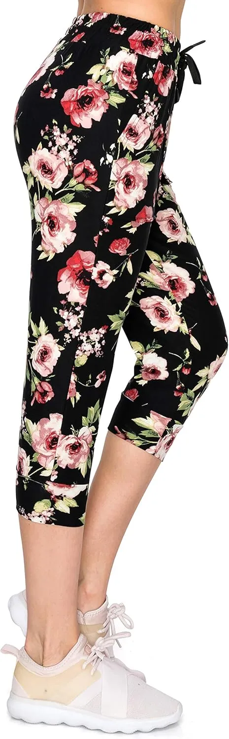 ALWAYS Women's Capri Jogger Sweatpants - Premium Soft Stretch Lightweight Pants with Pork Chop Pockets