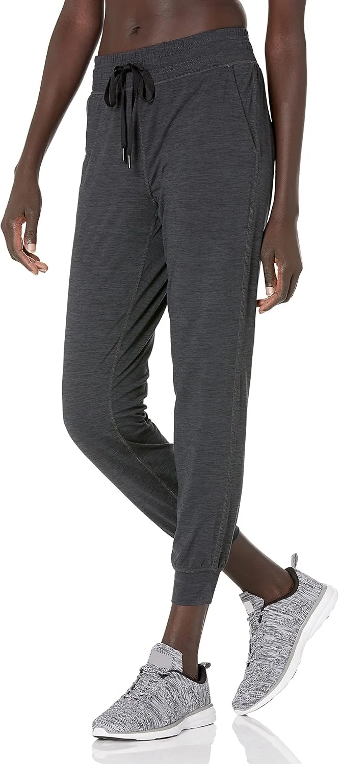 Amazon Essentials Athletic Pants for Women, Brushed Tech Stretch Lounge Joggers, Plus Size Available