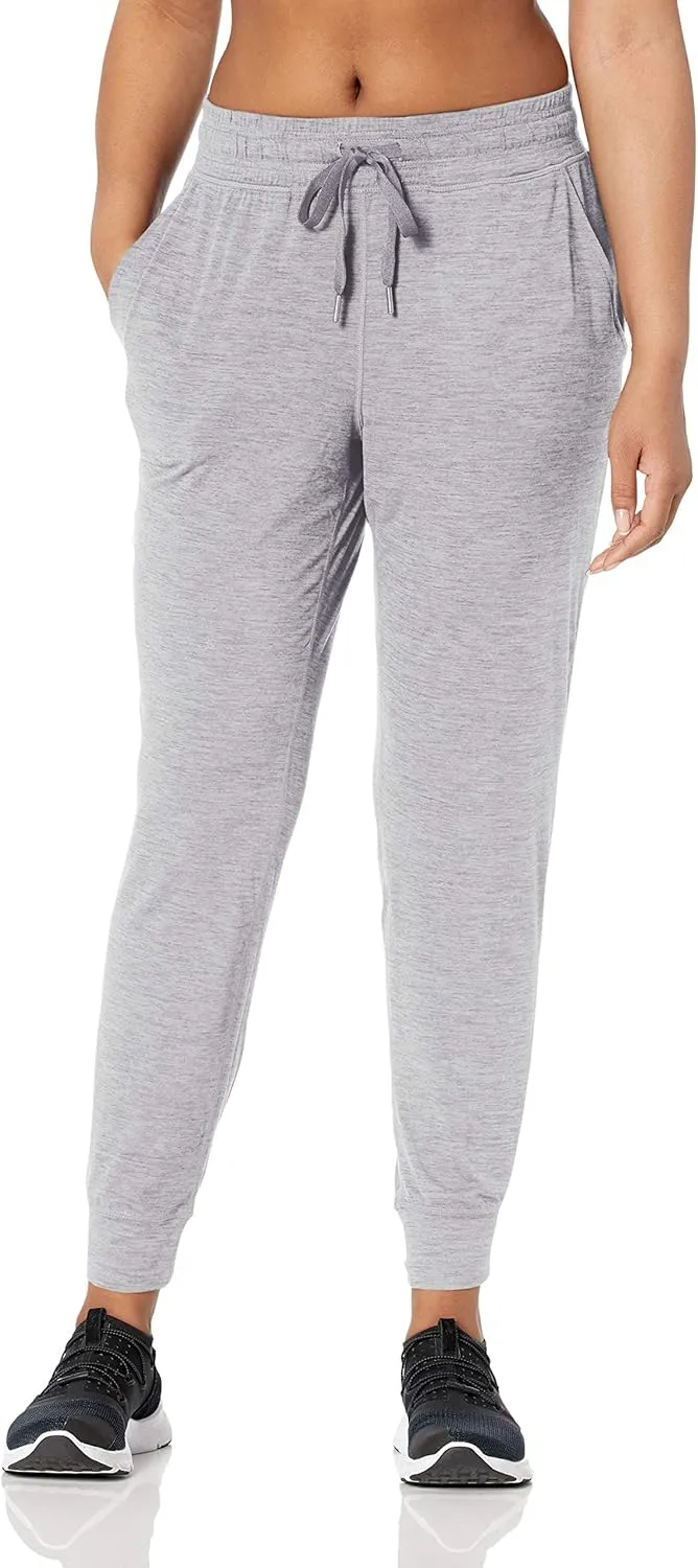 Amazon Essentials Athletic Pants for Women, Brushed Tech Stretch Lounge Joggers, Plus Size Available