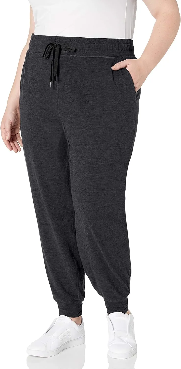 Amazon Essentials Athletic Pants for Women, Brushed Tech Stretch Lounge Joggers, Plus Size Available