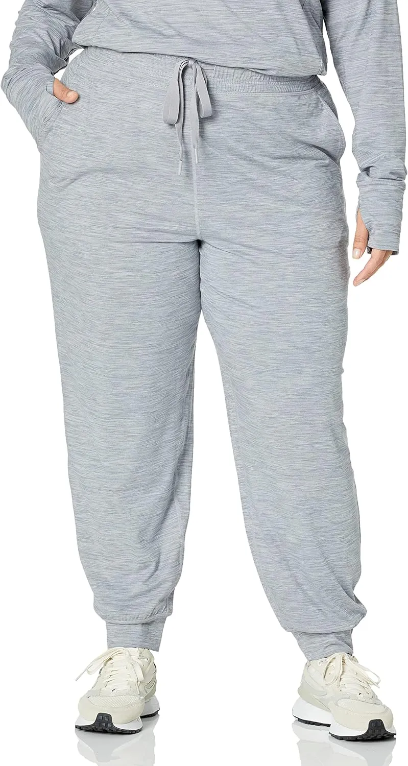 Amazon Essentials Athletic Pants for Women, Brushed Tech Stretch Lounge Joggers, Plus Size Available