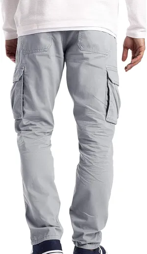 Athletic Pants for Men Color Leggings Casual Men's Trousers Pants Tooling Solid Multi-Pocket Tapered Athletic
