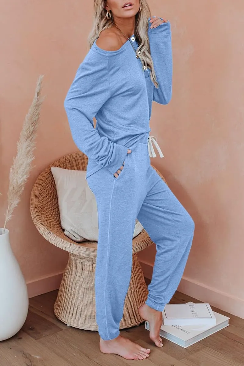 AUTOMET Womens 2 Piece Outfits Pajamas Sets Fall Lounge Sets Loungewear Sweatsuits with Sweatpants