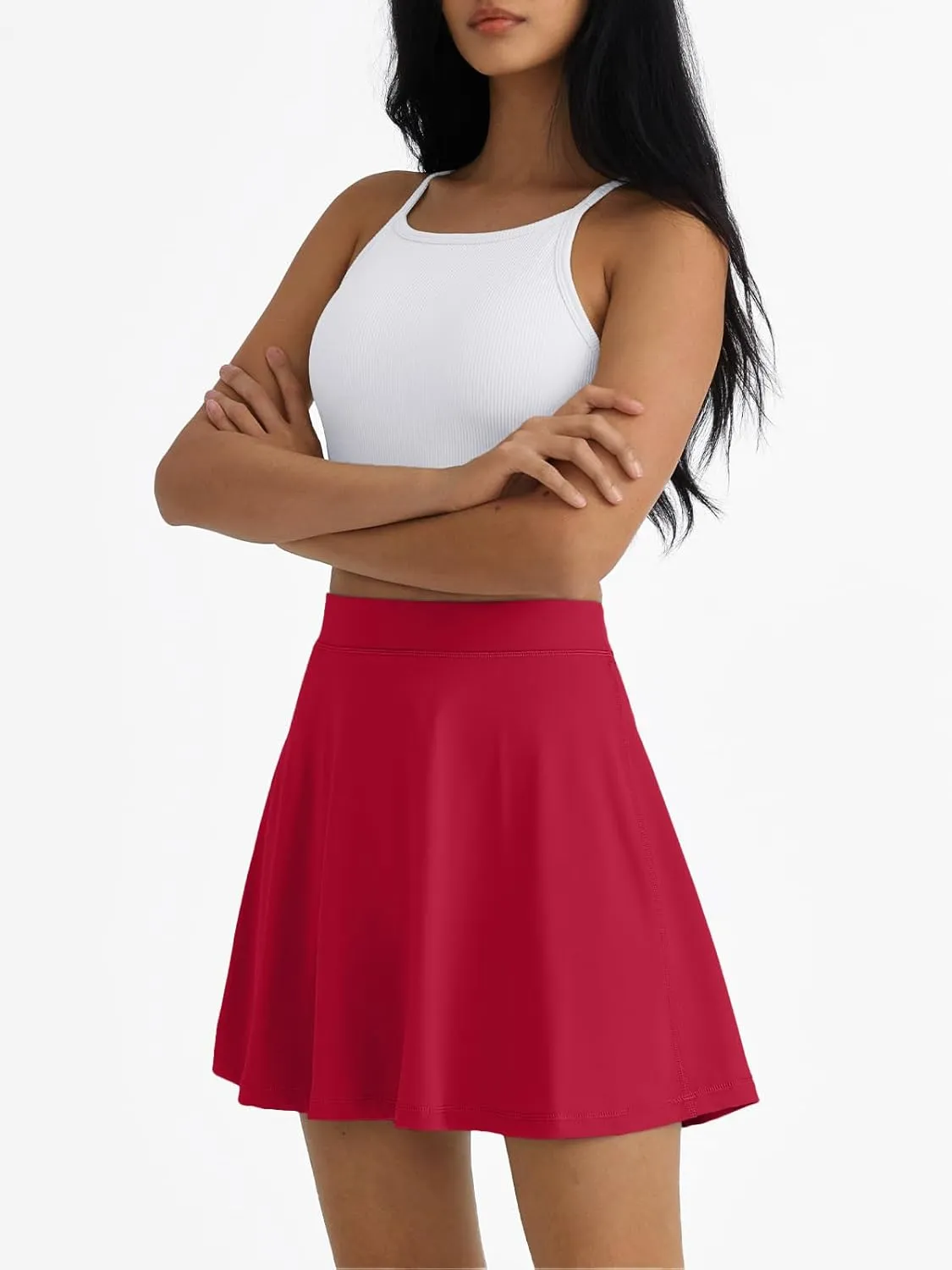 AUTOMET Womens Tennis Skirt with Shorts Underneath Flowy Mini Athletic Golf Skorts with Pockets 2025 Pleated Summer Outfits