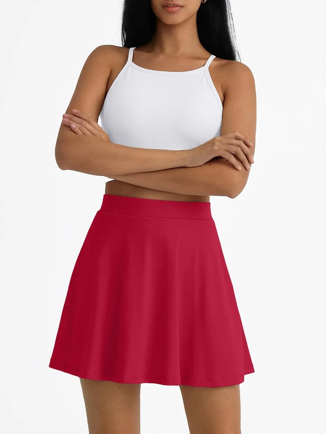 AUTOMET Womens Tennis Skirt with Shorts Underneath Flowy Mini Athletic Golf Skorts with Pockets 2025 Pleated Summer Outfits