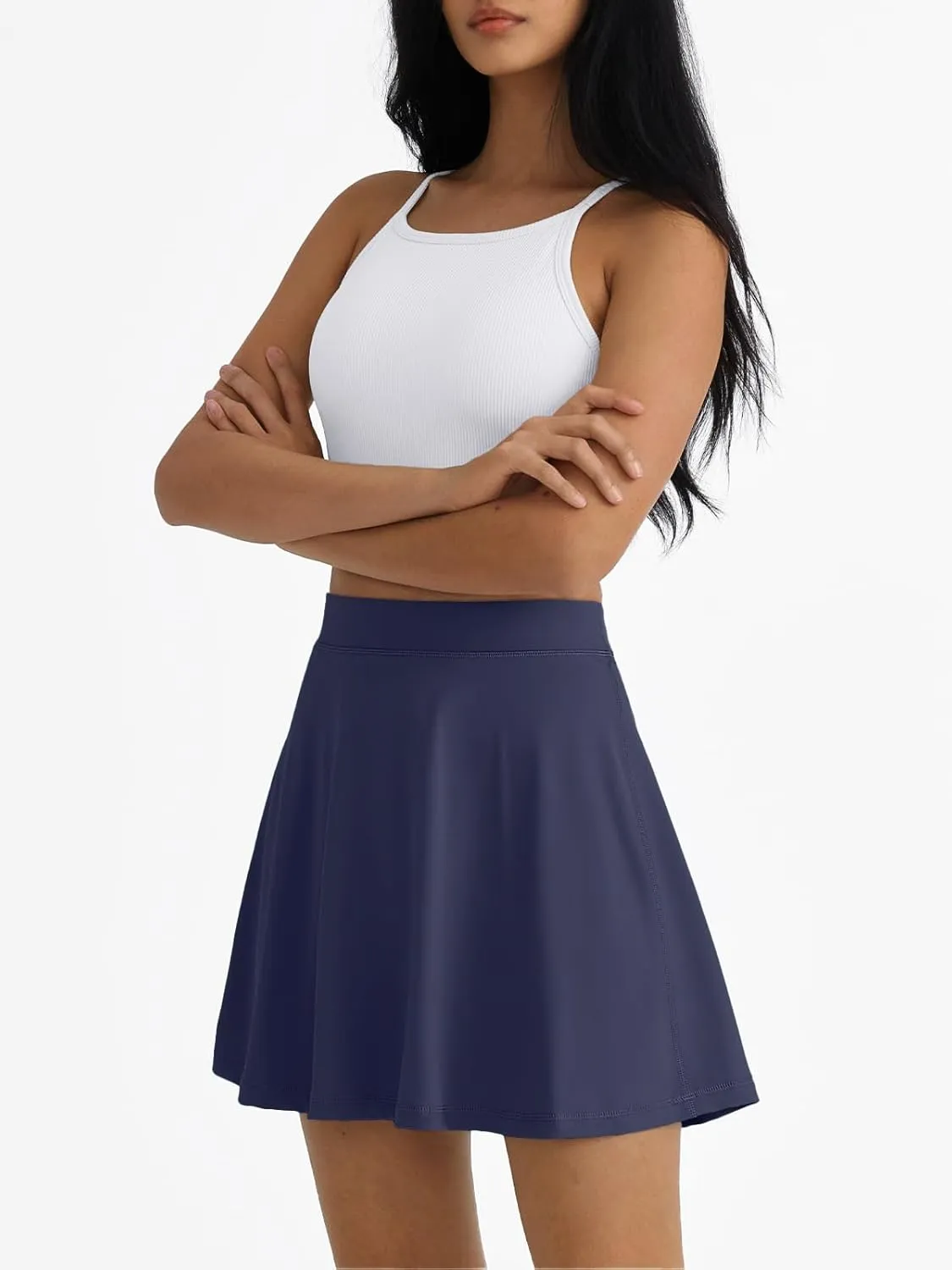AUTOMET Womens Tennis Skirt with Shorts Underneath Flowy Mini Athletic Golf Skorts with Pockets 2025 Pleated Summer Outfits