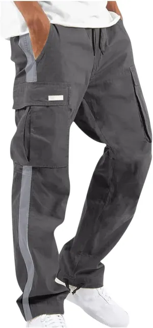Baggy Cargo Sweatpants for Men Big and Tall Fashion 2023 Color Block Joggers Pants Casual Loose Fit Cotton Cargos