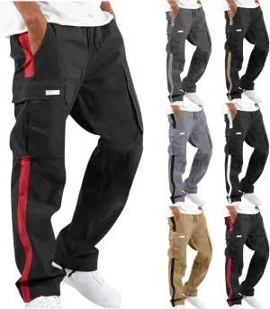 Baggy Cargo Sweatpants for Men Big and Tall Fashion 2023 Color Block Joggers Pants Casual Loose Fit Cotton Cargos
