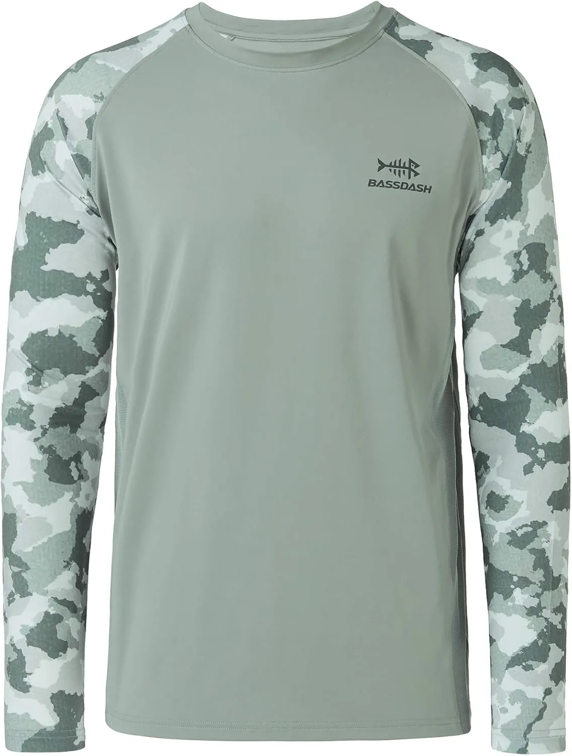 BASSDASH UPF 50 Fishing Tee for Men Camo Long Sleeve Shirt Quick Dry Sweatshirts
