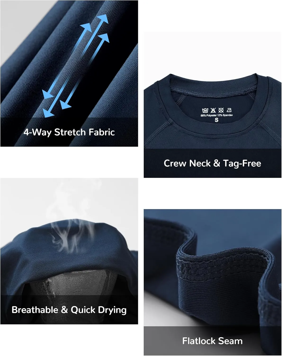 Blueleaf Boys Compression Shirt Short Sleeve Youth Basketball Football Undershirt Kids Quick Dry Athletic Base Layer T-Shirt