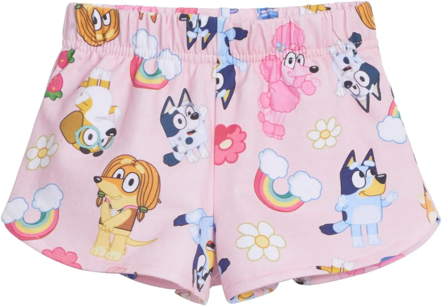 Bluey Girls T-Shirt and French Terry Shorts Outfit Set Toddler to Big Kid Sizes (2T - 10-12)