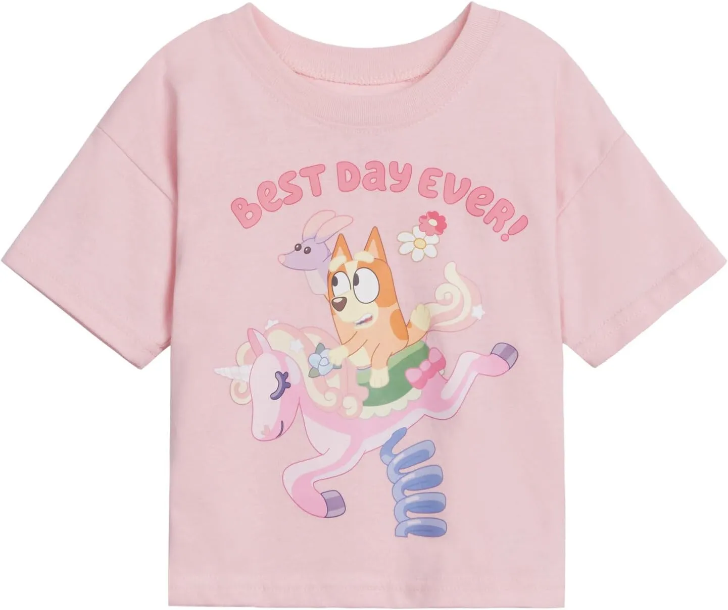Bluey Girls T-Shirt and French Terry Shorts Outfit Set Toddler to Big Kid Sizes (2T - 10-12)