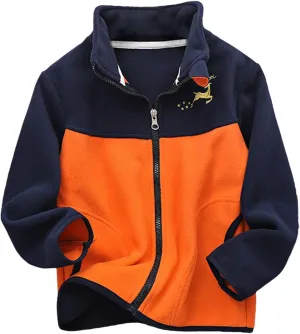 Boys Winter Jackets Coats Kids Boys Thick Cotton Padded Sports Jacket Sweatshirt Fleece Winter Coat (Navy, 6-7 Years)