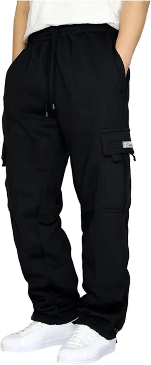 Cargo Pants for Men Baggy Sweatpants Plus Size Drawstring Straight Leg Work Pants with Pockets Jogger Hiking Pants