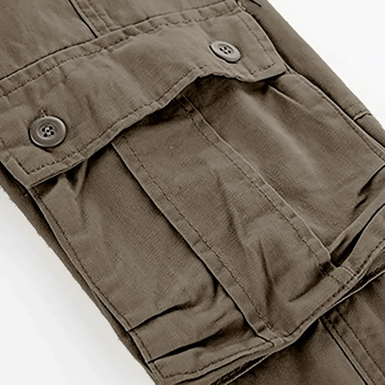 Cargo Pants for Men Camo Stretch Button Waist Tactical Pants Relaxed Fit Fleece Lined Tapered Sweatpants with Pockets