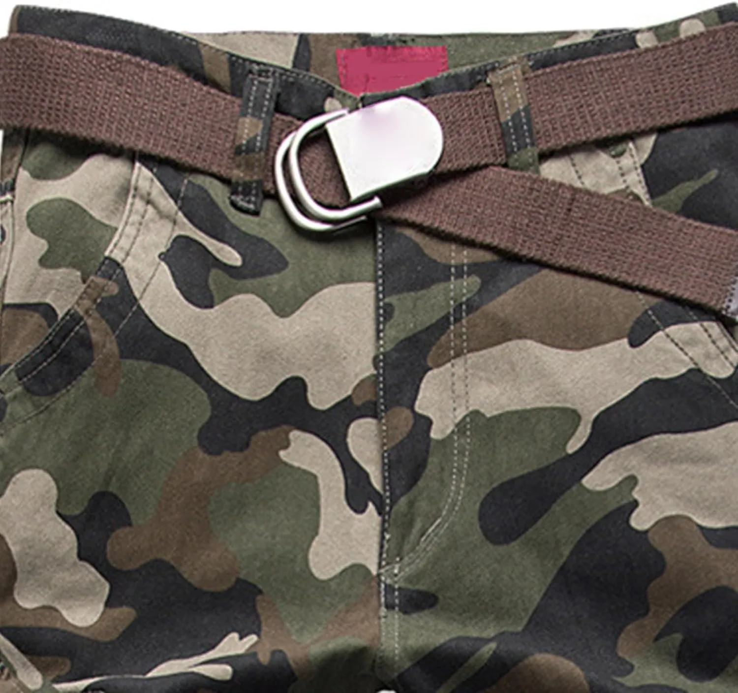 Cargo Pants for Men Camo Stretch Button Waist Tactical Pants Relaxed Fit Fleece Lined Tapered Sweatpants with Pockets