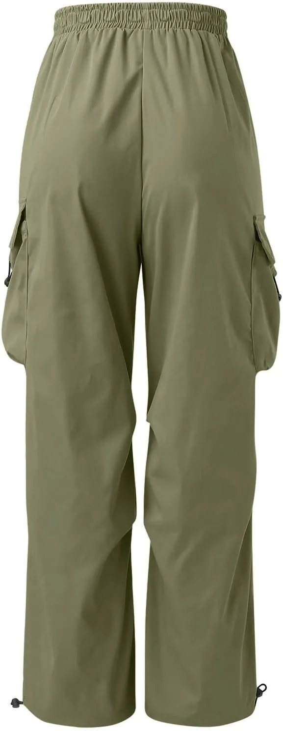 Cargo Pants for Men, Loose Fit Baggy Sweatpants, Casual Solid Color Pants with Pockets, Outdoor Drawstring Trousers
