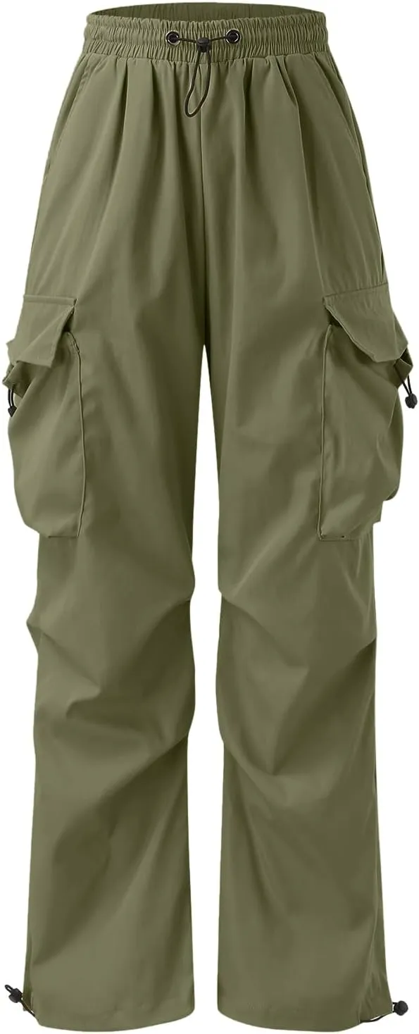 Cargo Pants for Men, Loose Fit Baggy Sweatpants, Casual Solid Color Pants with Pockets, Outdoor Drawstring Trousers