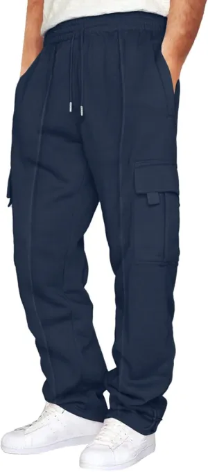 Cargo Pants For Men Stretch Drawstring Elastic Waist Sweatpants Tall Regular Fit Pants Tall Joggers Trousers