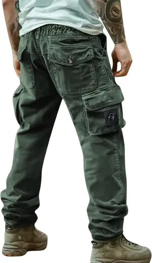 Cargo Work Pants Men Outdoor Hiking Travel Regular Fit Fall Pants Casual Straight Legs Trousers with Multi Pockets
