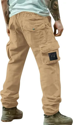 Cargo Work Pants Men Outdoor Hiking Travel Regular Fit Fall Pants Casual Straight Legs Trousers with Multi Pockets