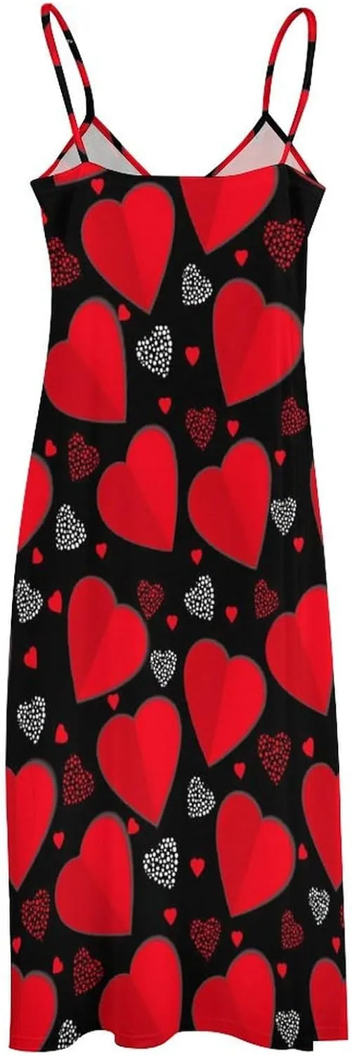 Casual Loose Sleeveless Dress for Women, Sexy V Neck Flowy Maxi Dress, Beach Vacation Spaghetti Strap Sundress