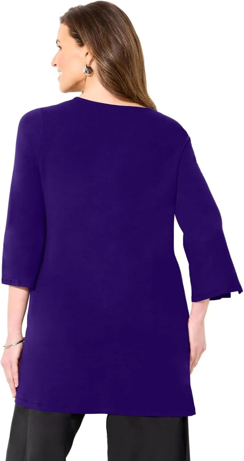Catherines Women's Plus Size Suprema Studio Half-Zip Tunic