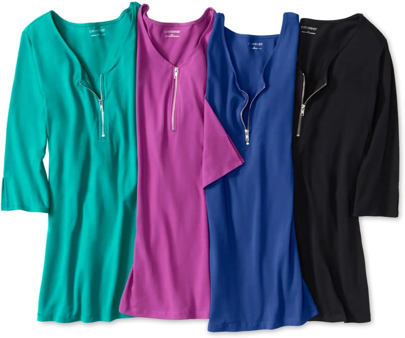 Catherines Women's Plus Size Suprema Studio Half-Zip Tunic