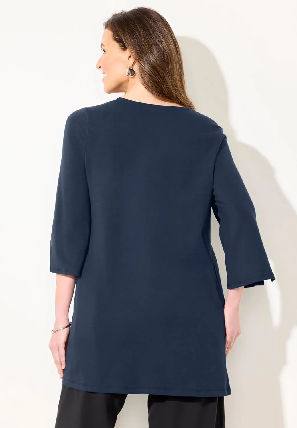 Catherines Women's Plus Size Suprema Studio Half-Zip Tunic