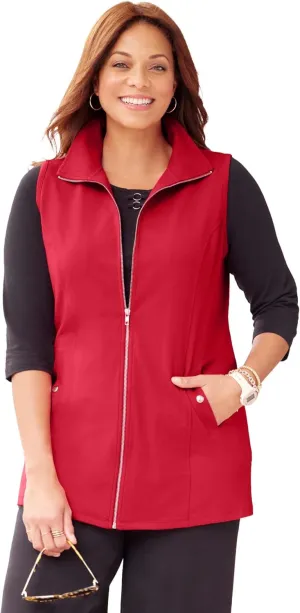Catherines Women's Plus Size Suprema Studio Zip Front Vest