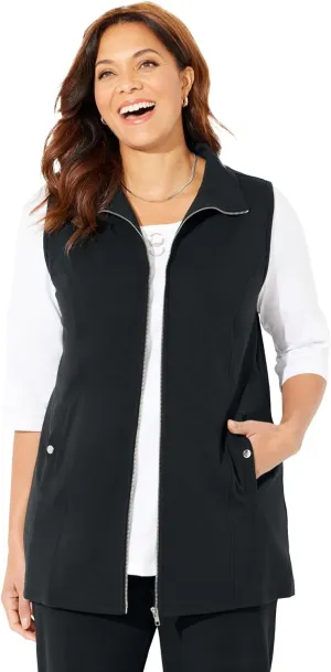 Catherines Women's Plus Size Suprema Studio Zip Front Vest