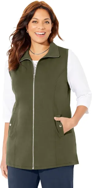 Catherines Women's Plus Size Suprema Studio Zip Front Vest