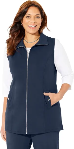 Catherines Women's Plus Size Suprema Studio Zip Front Vest