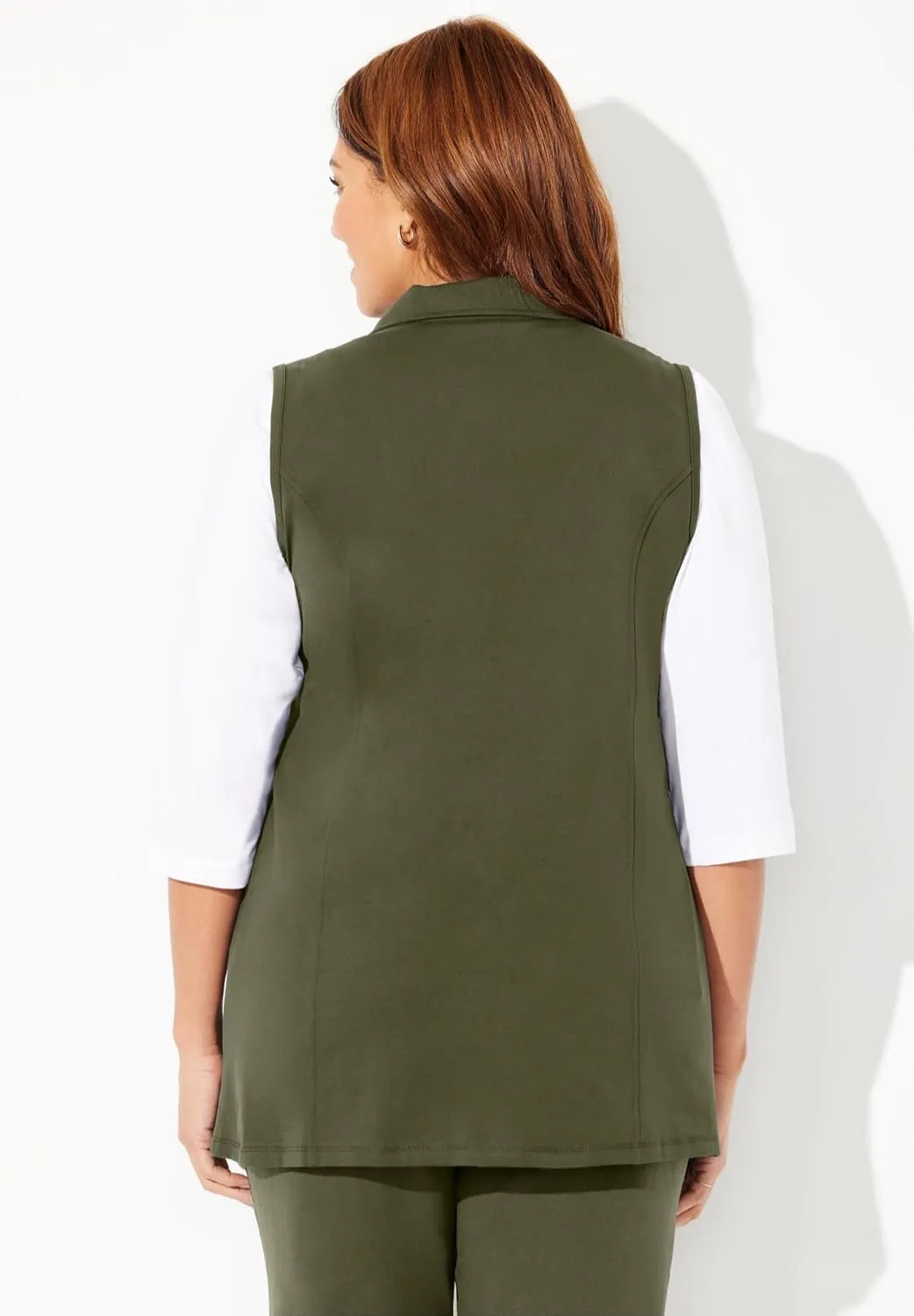 Catherines Women's Plus Size Suprema Studio Zip Front Vest