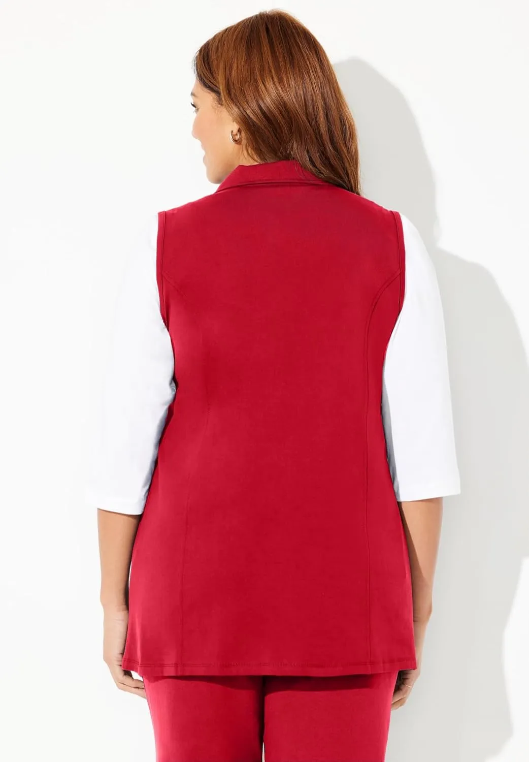Catherines Women's Plus Size Suprema Studio Zip Front Vest