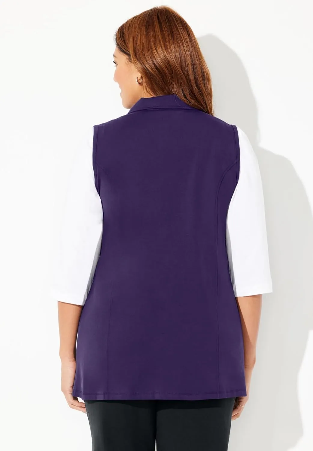 Catherines Women's Plus Size Suprema Studio Zip Front Vest