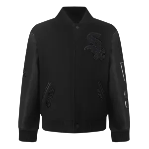 CHICAGO WHITE SOX TRIPLE BLACK TODDLER BOYS WOOL VARSITY JACKET (JET BLACK)