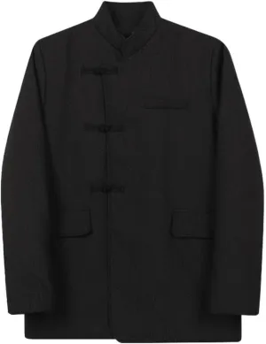 Chinese style stand collar men's jacket casual retro cotton-padded Coat