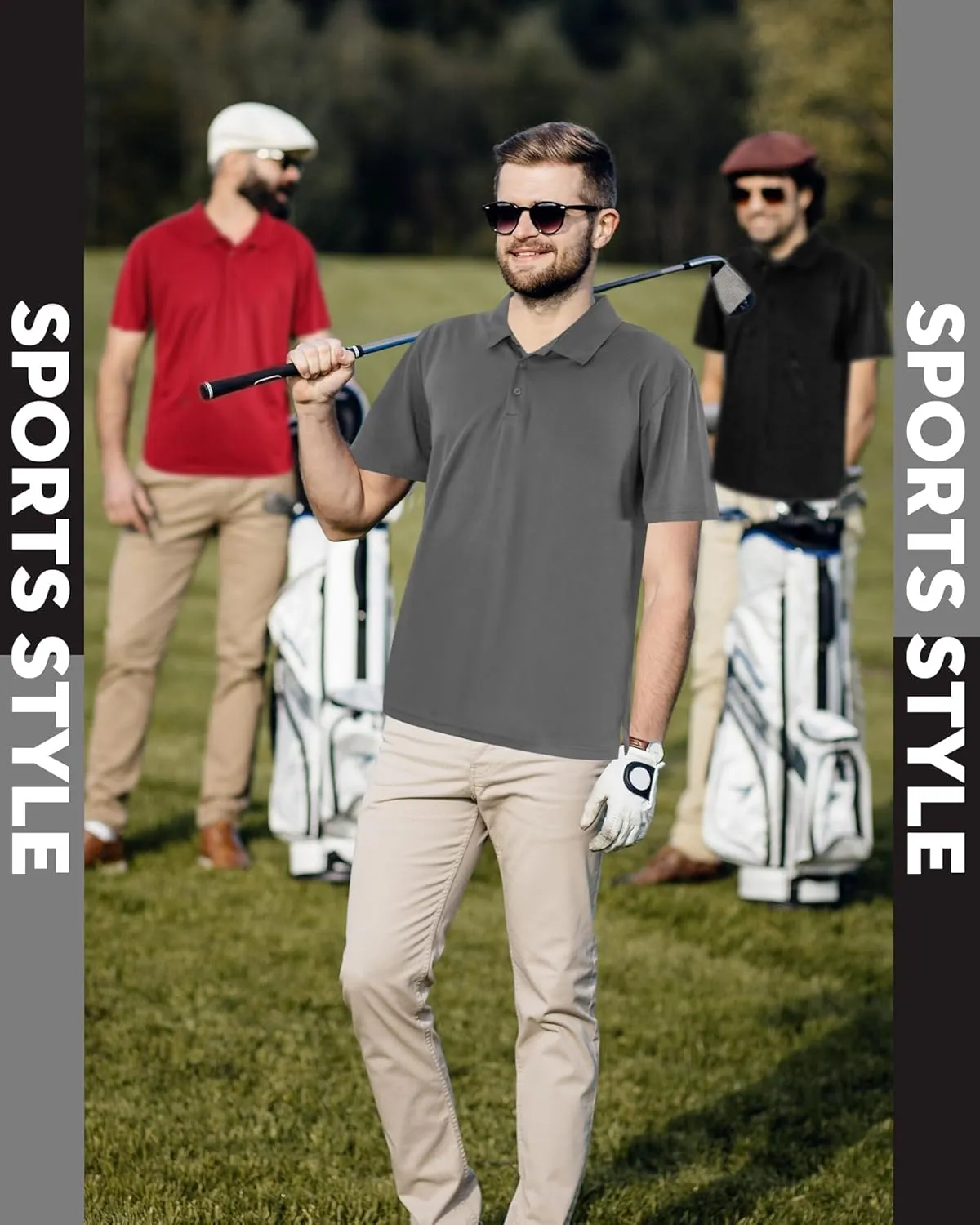 Chuarry 8 Pack Golf Shirt for Man Quick Dry Short Sleeve Casual Collared Athletic Perfomance T-Shirt