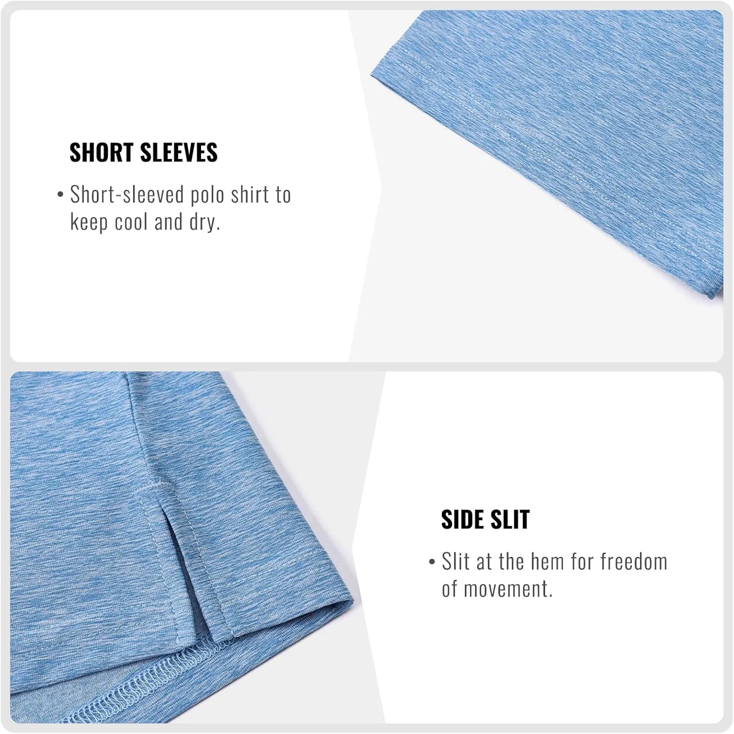 Cimic 3 Pack Polo Shirts for Men Short Sleeve Tennis Quick Dry Performanc Golf Moisture Wicking Athletic Collar Tops