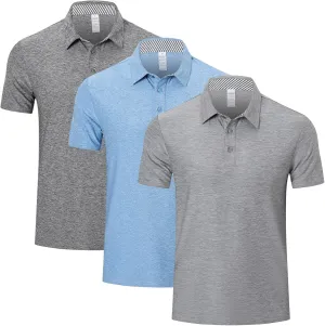 Cimic 3 Pack Polo Shirts for Men Short Sleeve Tennis Quick Dry Performanc Golf Moisture Wicking Athletic Collar Tops
