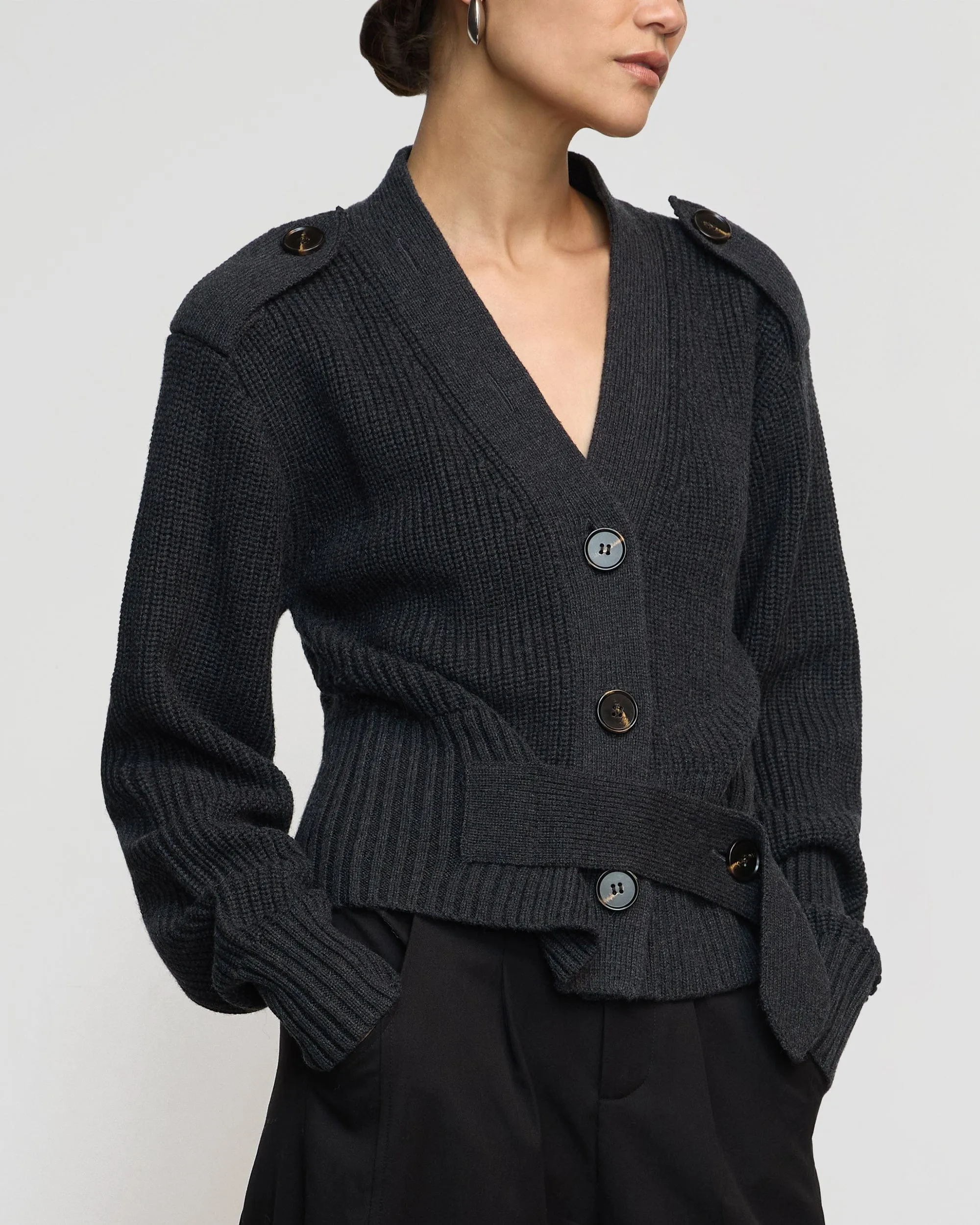 Clary Button-Detail Cardigan